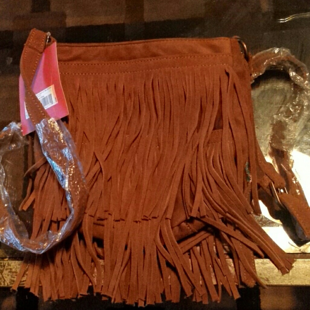 New suede Mossimo fringe shoulder bag